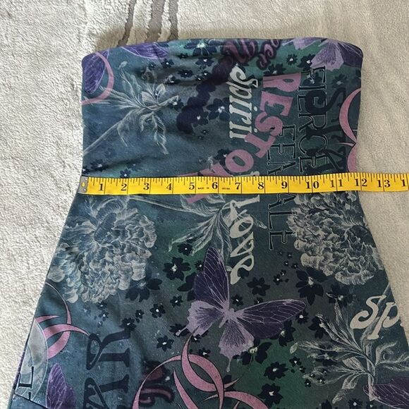 NWOT Urban Outfitters Floral Mesh Strapless Tube MIDI Dress - Picture 6 of 8